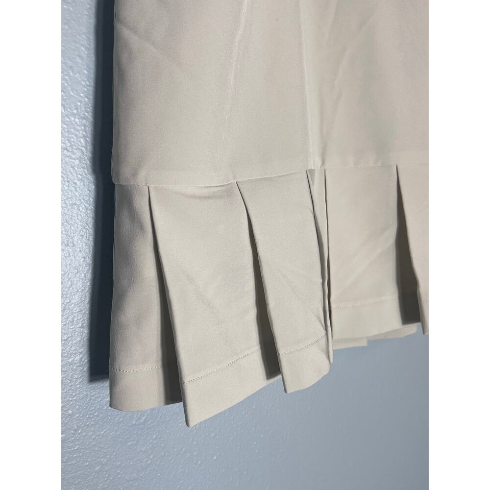 Golftini Women’s Sz 12 Ruffled Pleated Golf Skirt Skort Beige Cream Preppy Luxe - Picture 3 of 10